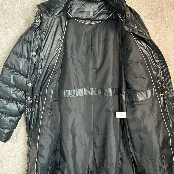 Gallery Women’s Black Knee Length Puffer Coat Size Medium. Warm Capsule Winter - Picture 9 of 10